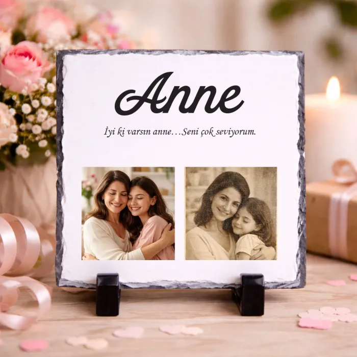İyi ki Varsın Anne – Fotoğraflı Doğal Taş