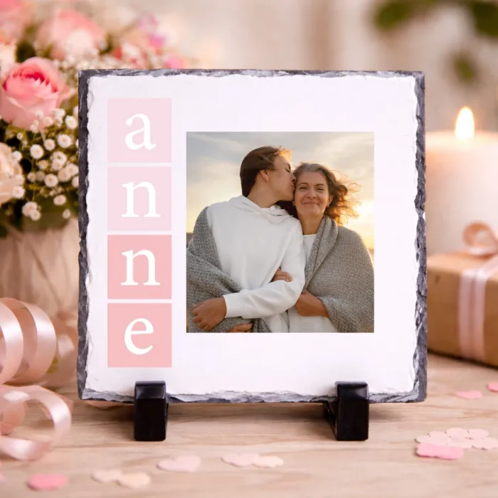 Anne Yazılı Fotoğraflı Doğal Taş Baskı