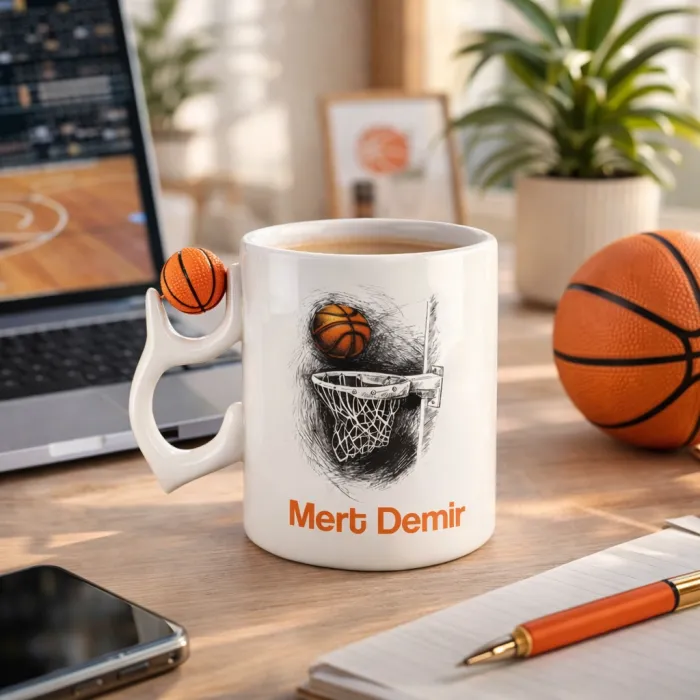 Fotoğraf Baskılı Basketbol Toplu Hediye Kupa Bardak