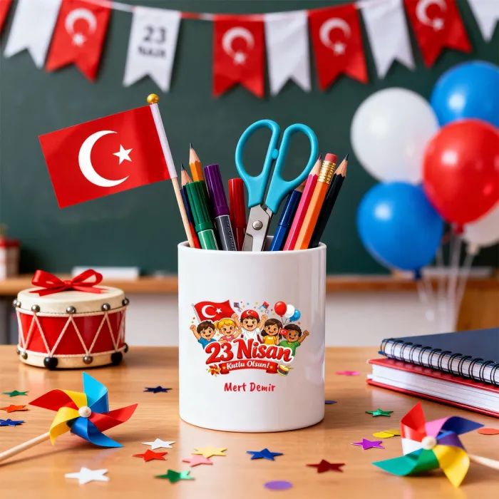 Kişiye Özel 23 Nisan İsimli Kalemlik – Çocuklara Özel Hediye