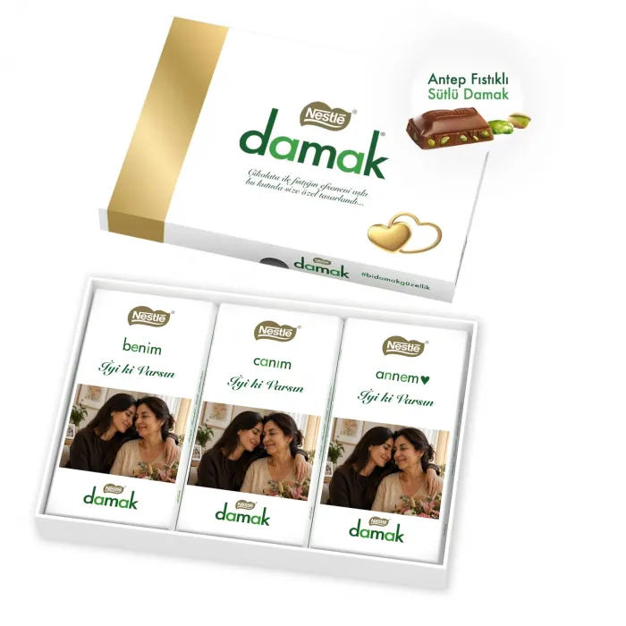 Anneler Gününe Özel Fotoğraflı Nestlé Damak Çikolata Paketi