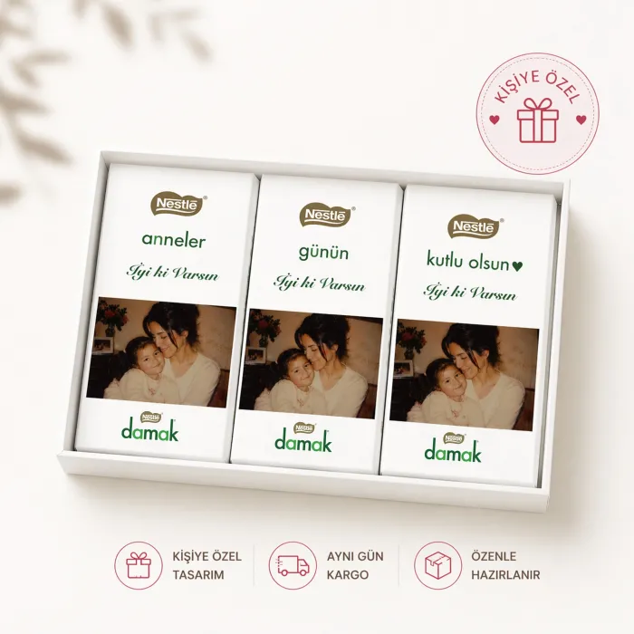 Anneler Gününe Özel Fotoğraflı Nestlé Damak Çikolata Paketi