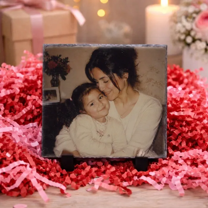 Anneye Hediye Fotoğraflı Doğal Taş