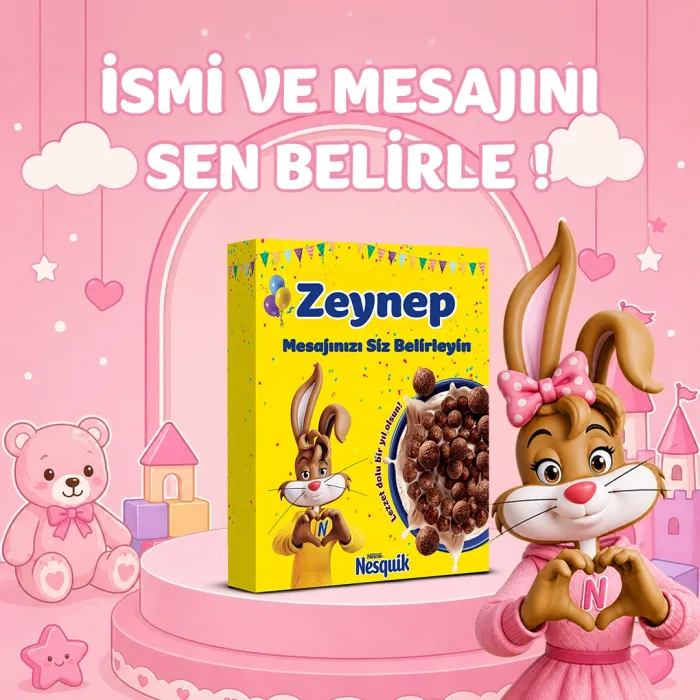 Kişiye Özel İsimli Kız Çocuk Nesquik Hediye Kutusu