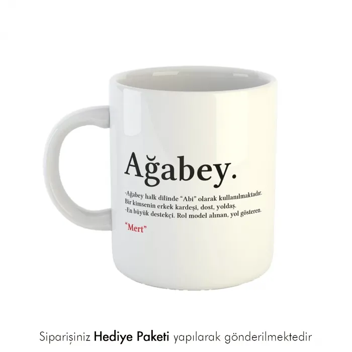 Ağabey Yazılı Hediye Kupa Bardak