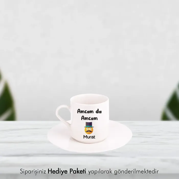 Amcam Da Amcam Kişiye Özel İsimli Hediye Beyaz Fincan