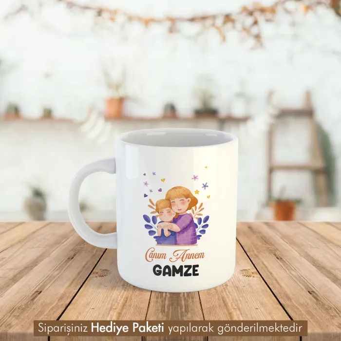 Anneler Günü Hediyesi İsme Özel Porselen Kupa Bardak