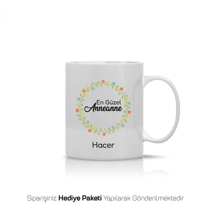 En Güzel Anneanne Yazılı Kişiye Özel İsimli Kupa Bardak