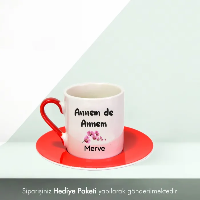 Halam Da Halam Özel İsimli Hediye Kırmızı Fincan
