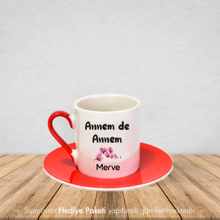 Halam Da Halam Özel İsimli Hediye Kırmızı Fincan