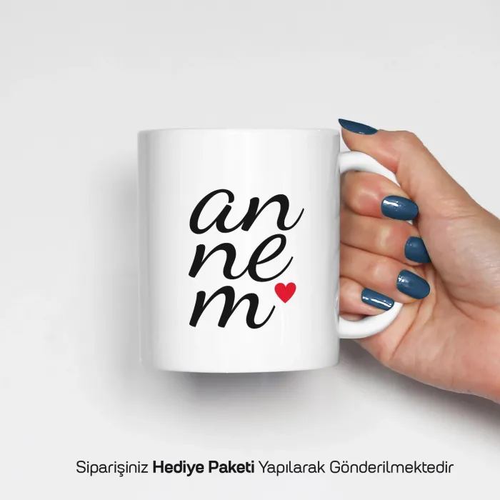 Annem Yazılı Anneler Gününe Özel İsimli Kupa Bardak