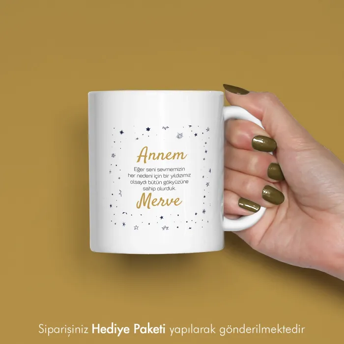 Annem Yazılı Kişiye Özel İsimli Kupa Bardak