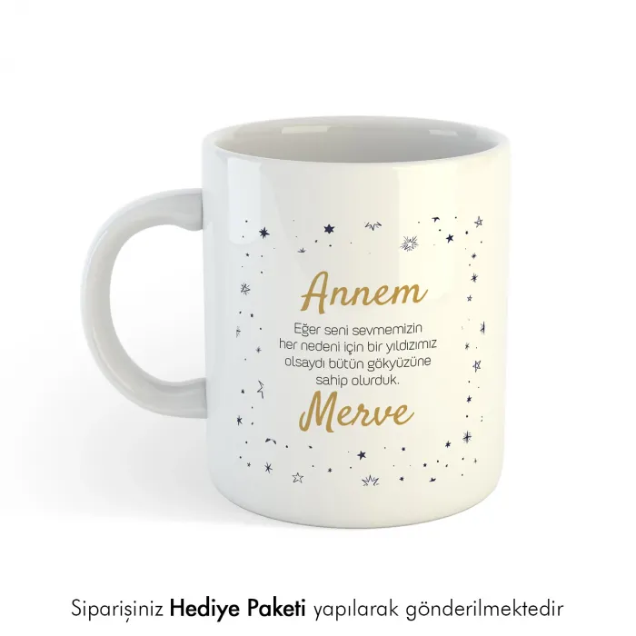 Annem Yazılı Kişiye Özel İsimli Kupa Bardak