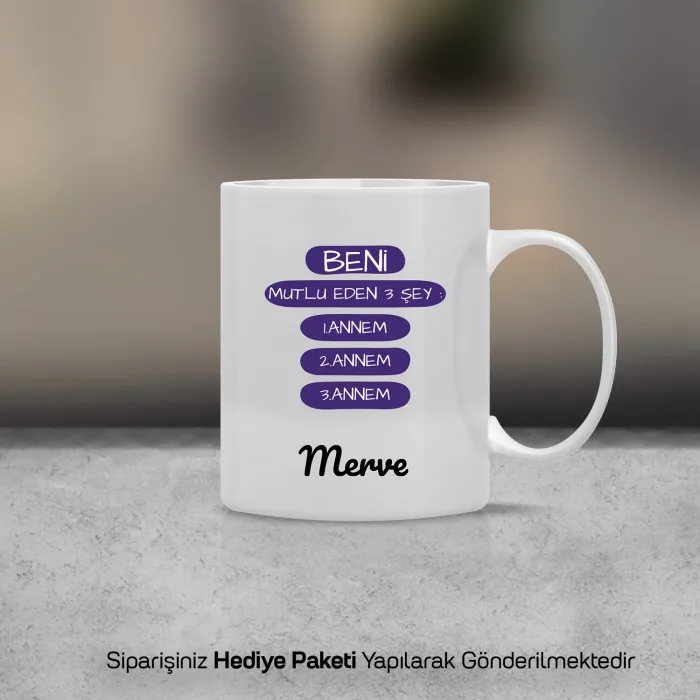 Annem,Annem,Annem Temalı Kişiye Özel Kupa Bardak