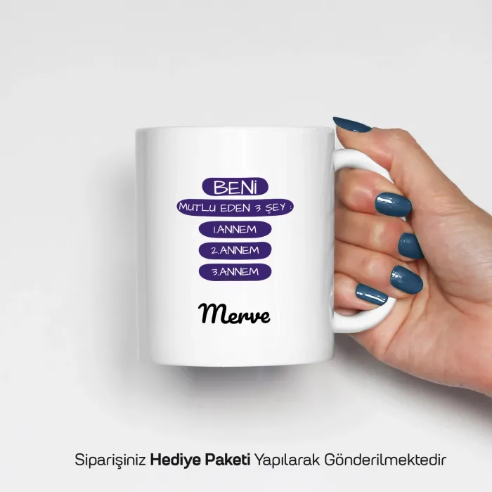 Annem,Annem,Annem Temalı Kişiye Özel Kupa Bardak