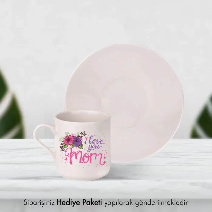 Anneye İsimli Hediye Beyaz Fincan