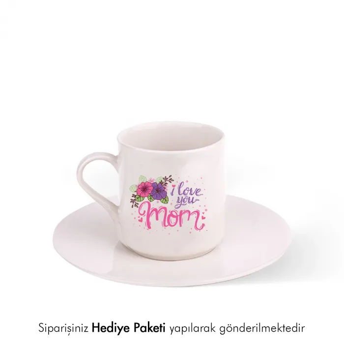 Anneye İsimli Hediye Beyaz Fincan