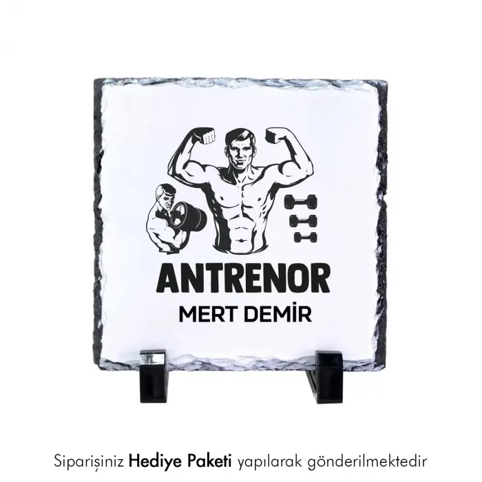 Antrenöre Özel İsim Baskılı Doğal Taş