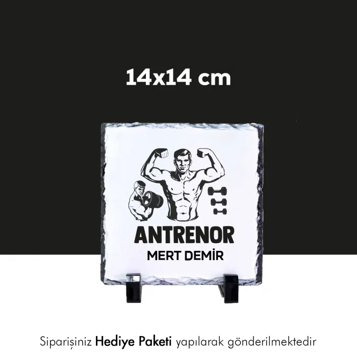 Antrenöre Özel İsim Baskılı Doğal Taş