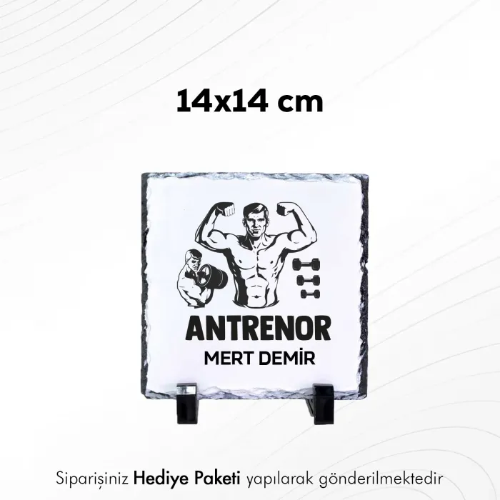 Antrenöre Özel İsim Baskılı Doğal Taş