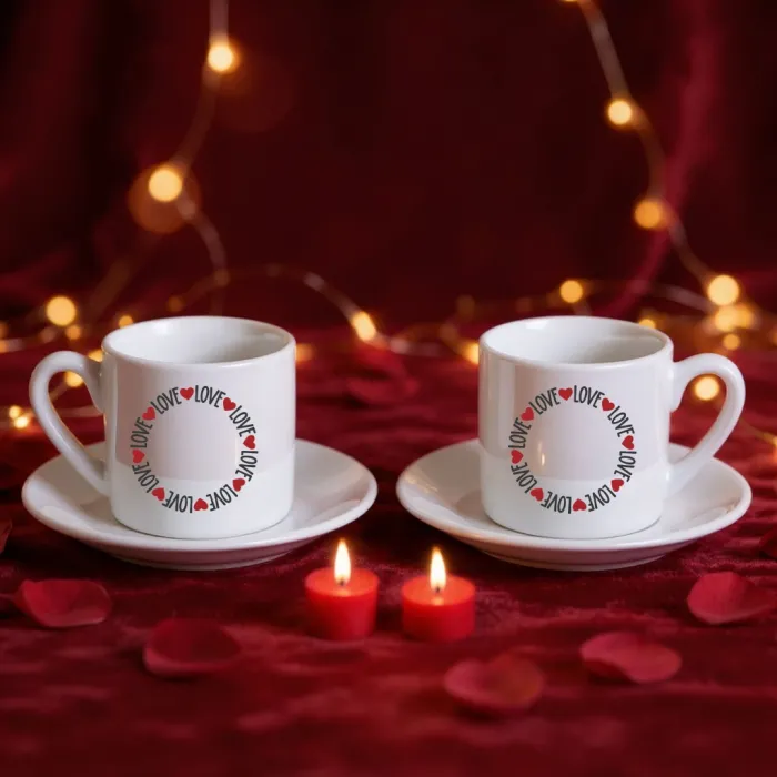 Aşk Döngüsü Temalı 2li Fincan Seti