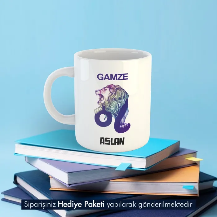 Aslan Burcuna Hediye Kupa Bardak