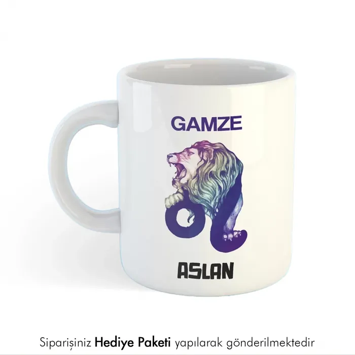 Aslan Burcuna Hediye Kupa Bardak