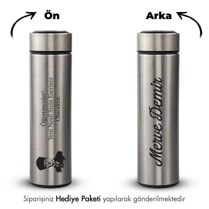 Atatürk Temalı Öğretmenler Günü Hediyesi İsimli Termos