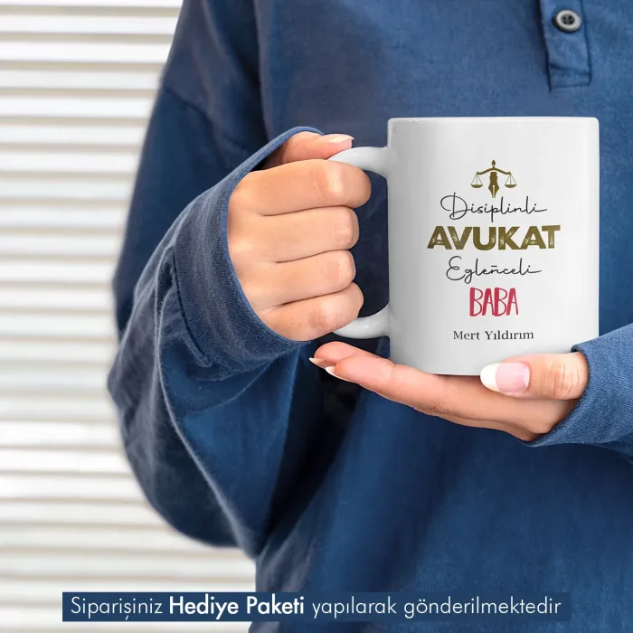 Avukat Babaya Hediye İsme Özel Esprili Kupa Bardak