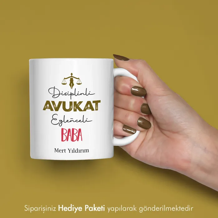 Avukat Babaya Hediye İsme Özel Esprili Kupa Bardak