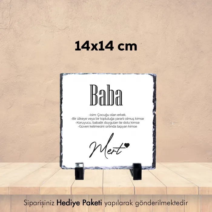 Baba Yazılı Özel İsim Baskılı Doğal Taş