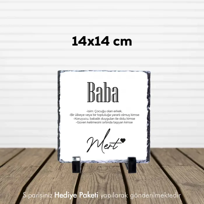 Baba Yazılı Özel İsim Baskılı Doğal Taş