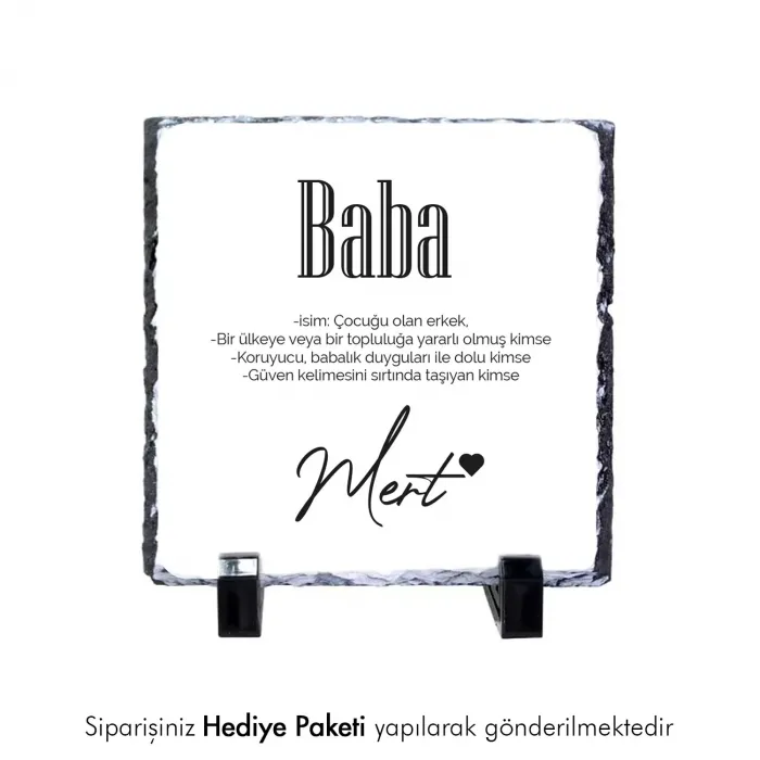 Baba Yazılı Özel İsim Baskılı Doğal Taş