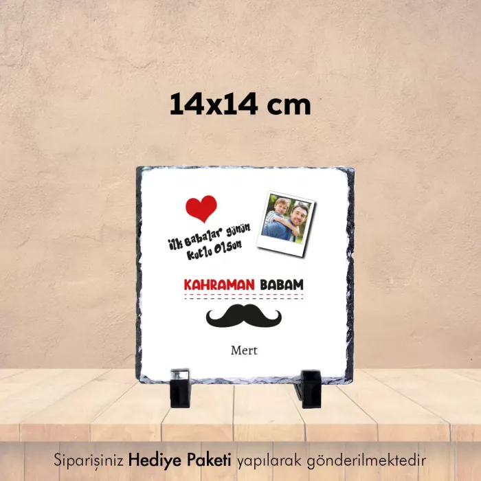 Babalar Gününe Özel Fotoğraflı İsimli Doğaltaş