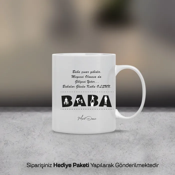 Babalar Gününe Özel İsimli Kupa Bardak