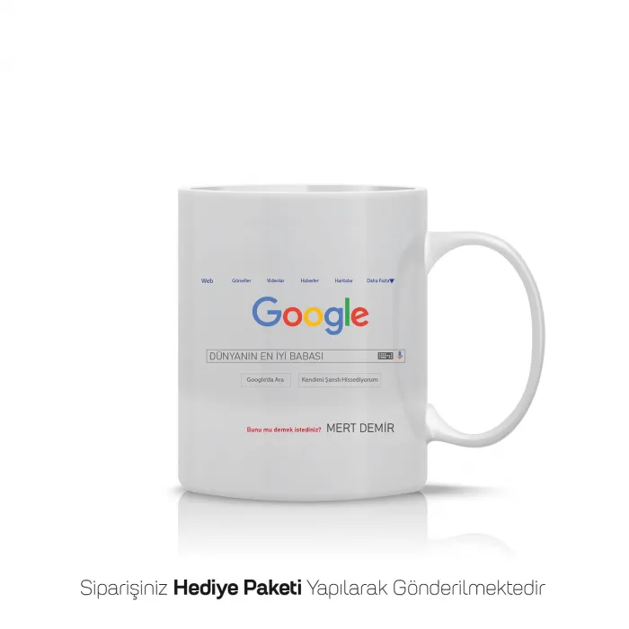 Babalar Gününe Google Temalı Kişiye Özel Kupa Bardak