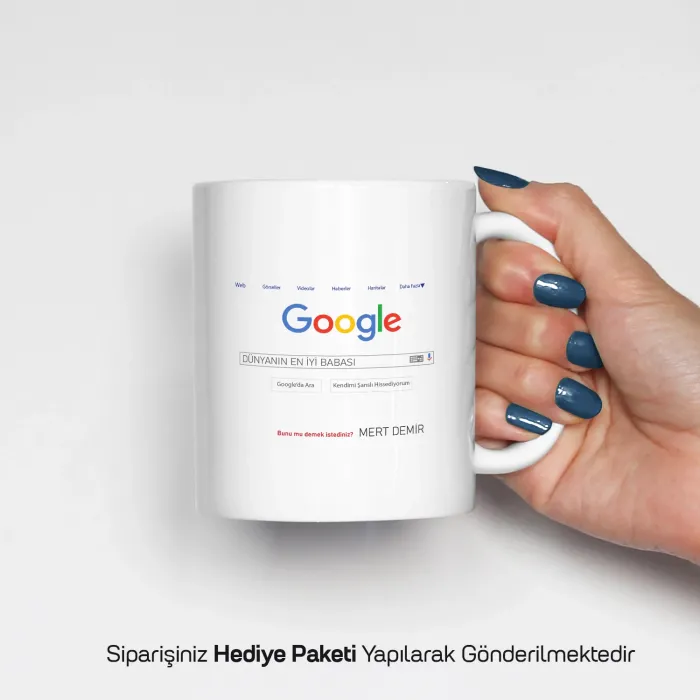 Babalar Gününe Google Temalı Kişiye Özel Kupa Bardak