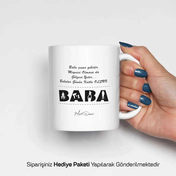 Babalar Gününe Özel İsimli Kupa Bardak