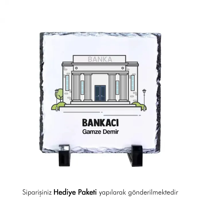 Bankacıya Özel İsim Baskılı Doğal Taş