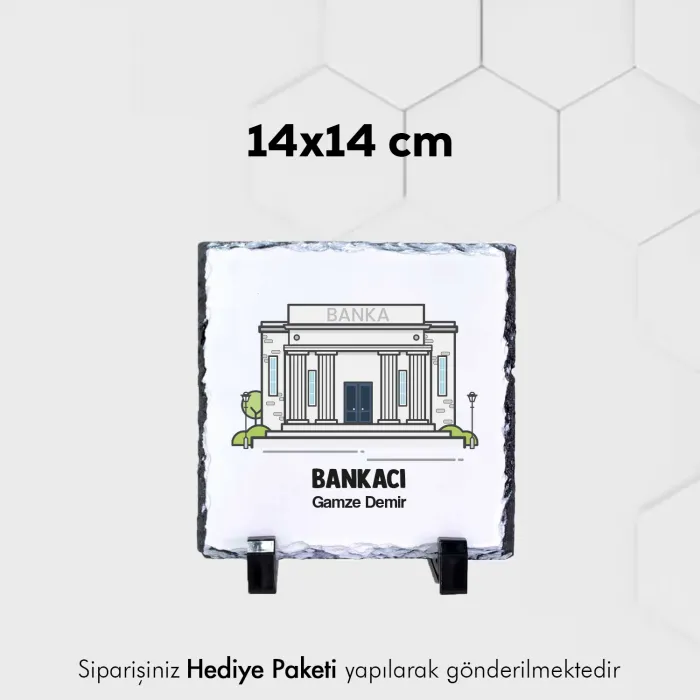 Bankacıya Özel İsim Baskılı Doğal Taş