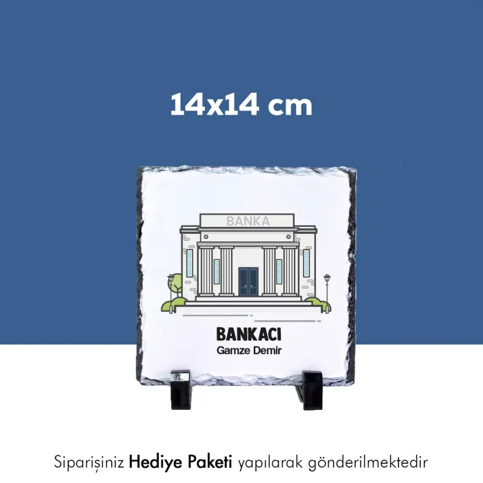 Bankacıya Özel İsim Baskılı Doğal Taş