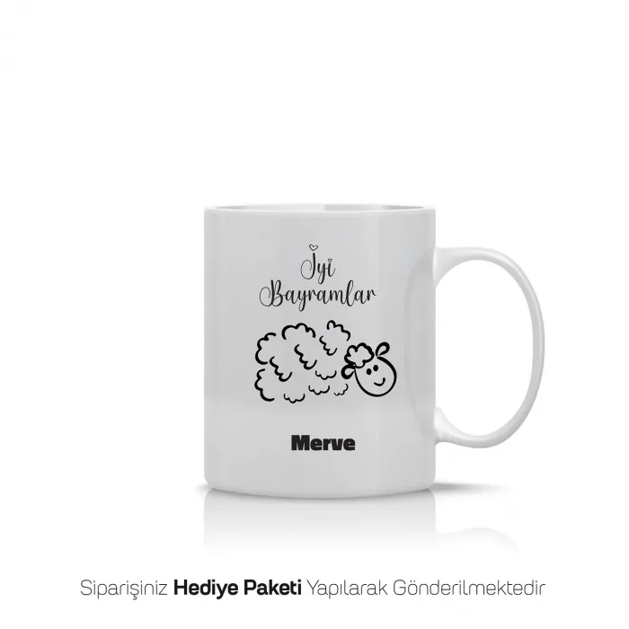 Bayrama Özel Kuzulu İsimli Kupa Bardak