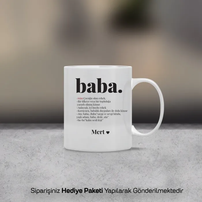 Baba Tanımlı Kişiye Özel Kupa Bardak