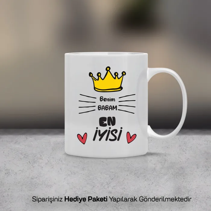 Benim Babam En İyisi Yazılı Kupa Bardak
