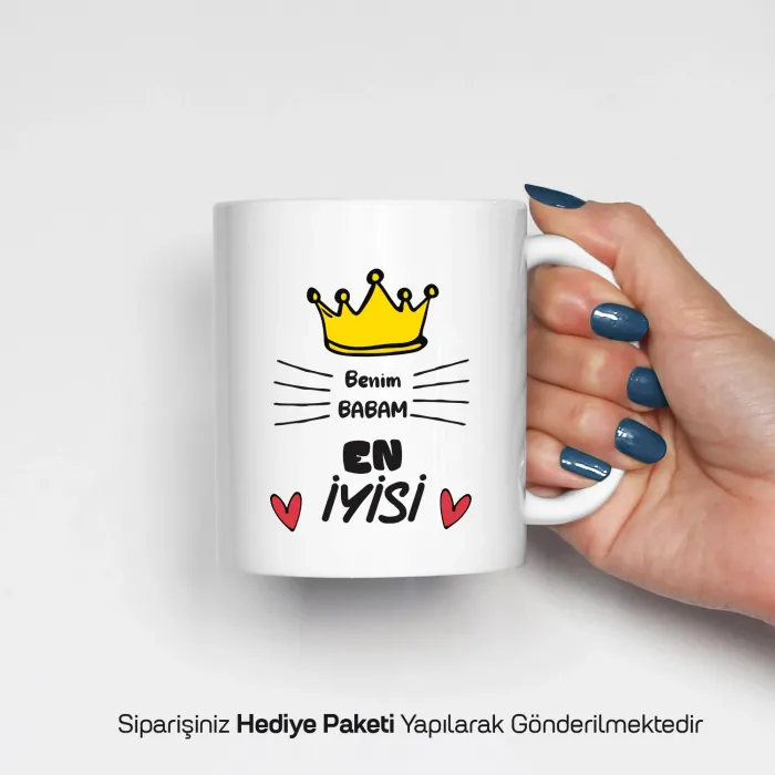 Benim Babam En İyisi Yazılı Kupa Bardak