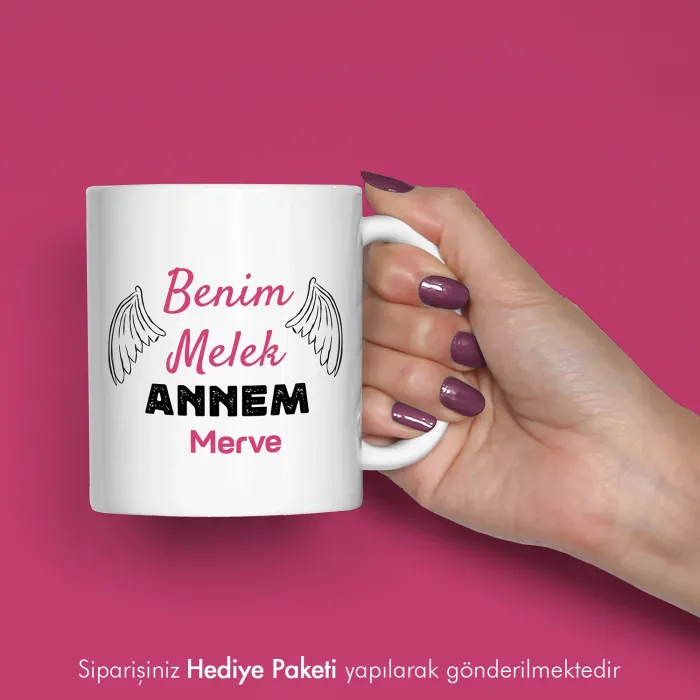 Benim Melek Annem Yazılı Kişiye Özel İsimli Kupa Bardak