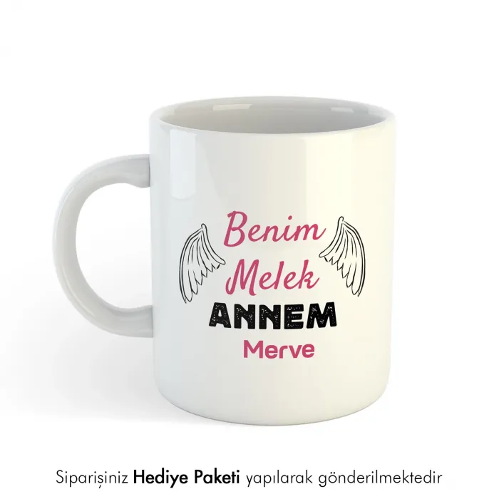 Benim Melek Annem Yazılı Kişiye Özel İsimli Kupa Bardak