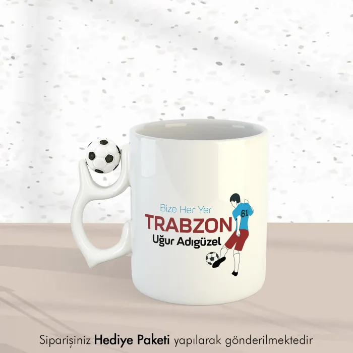 Bize Her Yer Trabzon Yazılı Kişiye Özel İsimli Toplu Kupa Bardak