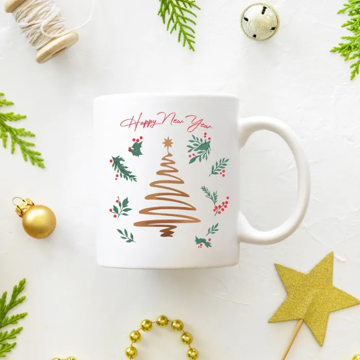 Çam Desenli Yılbaşı Kupası