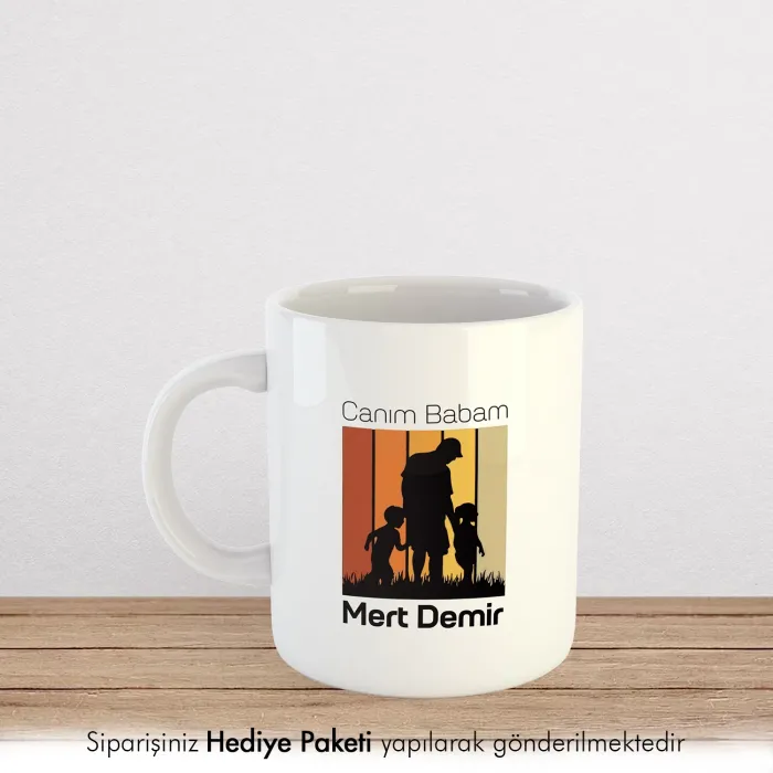 Canım Babam Yazılı Kişiye Özel İsimli Kupa Bardak